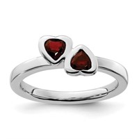 Sterling Silver- Double Heart Ring