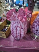 2 Cranberry vases, and bonus purple vase.
