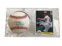 Signed Jim Palmer Baseball and Donruss 1982 Card