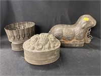 3 Early Tin Food Molds