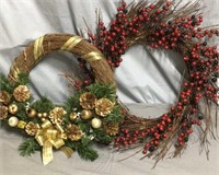 Christmas Wreaths - Lot of 2
