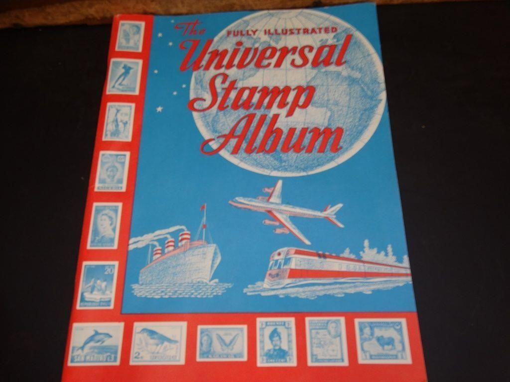 Universal Stamp Album with Some Stamps