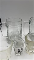 Beer mugs, whiskey & shot glasses