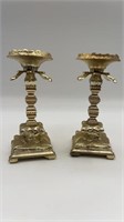 Vtg brass candle holders 5.5”