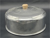 Vintage Aluminum Cake Dome w/ Wood Handle