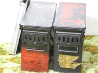 (2) Large Military Projectile Cannon Ammo Boxes