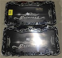 2 Princess license plate frames