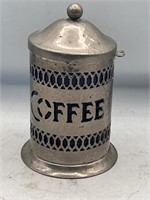 Silverplate Coffee Canister Cobalt Plastic Liner