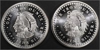 (2) 1 OZ .999 SILVER AZTEC CALENDAR ROUNDS