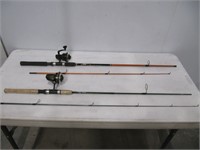 2 PCE. FISHING RODS & SPINNING REELS