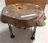 Heavy Wood Slab Side Table