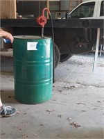 Metal 55 gal drum and hand pump