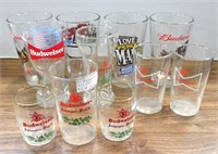 Group of Misc Budweiser Beer Glasses