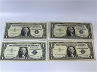 4 $1 Blue Seal Bills