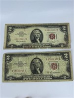 2 $2 Red Seal Bills