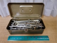 Metal Tool Box with Wrenches Some Craftsman