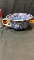 Blue soup cup
