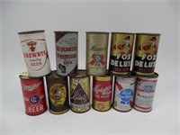 Lot (11) Steel Beer Cans