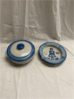 Pottery Bowl And Ash Tray
