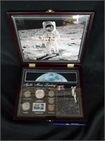 MOON LANDING COIN & STAMP SET IN CASE