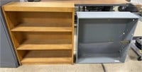 4-Tier Wooden Shelf, Metal Cabinet