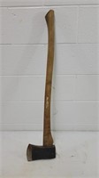 Axe with wooden handle