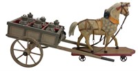HORSE TOY  & MILK WAGON TOY BOTH IN NICE CONDITION