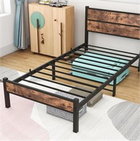 HOME RECOMMEND, TWIN SIZE BED FRAME WITH WOOD