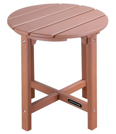 LAUSAINT HOME Outdoor Adirondack Side Table  Weath