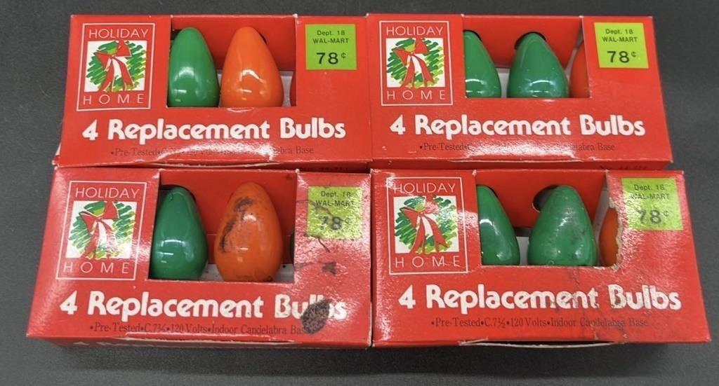 8 Boxes Of NOS Christmas Bulb Replacements