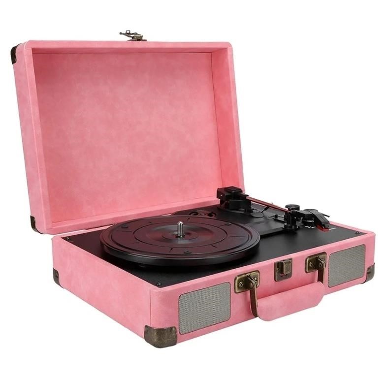 Jorlai Vinyl Record Player, Portable Vintage