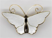 Enamel and silver gilt butterfly brooch