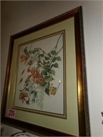 FRAMED BIRD AND FLORAL PRINT