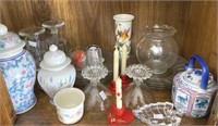 Candle Holders, Vase, Plates, Figurines, Platters