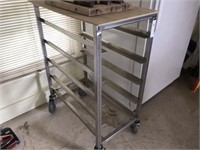Rolling Stainless Steel 1/2 Tray Bakery Cart