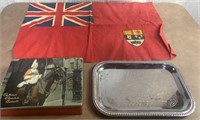 Canada Red Ensign Flag, England Tin Box & Tray