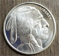 One Ounce Silver Round: Buffalo/Indian #2
