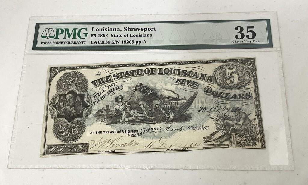 PMG 1863 Graded $5 Bill