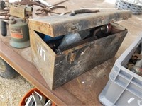 CT- METAL TOOL BOX FILLED WITH MISC TOOLS