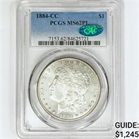 1884-CC CAC Morgan Silver Dollar PCGS MS62 PL