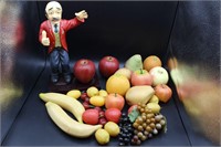 Old Man Wine Caddy & Vintage Display Fruit