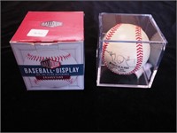 Baseball signed by Satchel Paige, Dutch Leonard