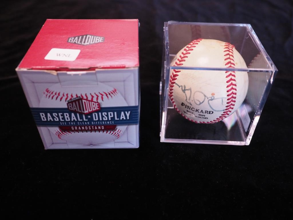 Baseball signed by Satchel Paige, Dutch Leonard