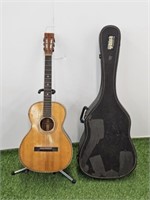 EARLY 6 STRING ACOUSTIC GUITAR  AND HARD CASE