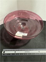 Cranberry glass bowl