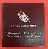 2019 Proof Apollo II Silver Dollar w/