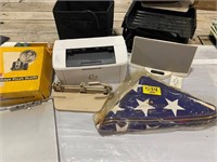 MEMORIAL FLAG, HP PRINTER, BROWNIE CAMERA BOX