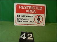 Restricted Area Sign 10" X 14"