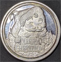 1 oz Silver Christmas Round Santa Claus