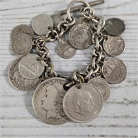 U.S. & Foreign Coins on Bracelet